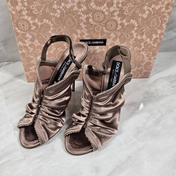 Dolce & Gabbana Women's Satin Heels - Brown - Picture 1 of 12